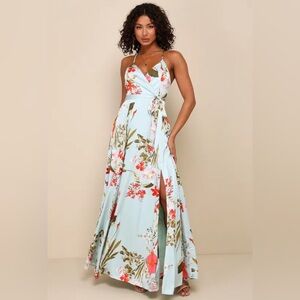 Lulus Flora Satin Print Dress
